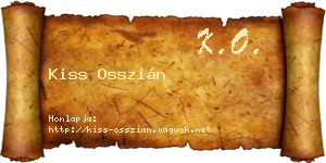 Kiss Osszián névjegykártya